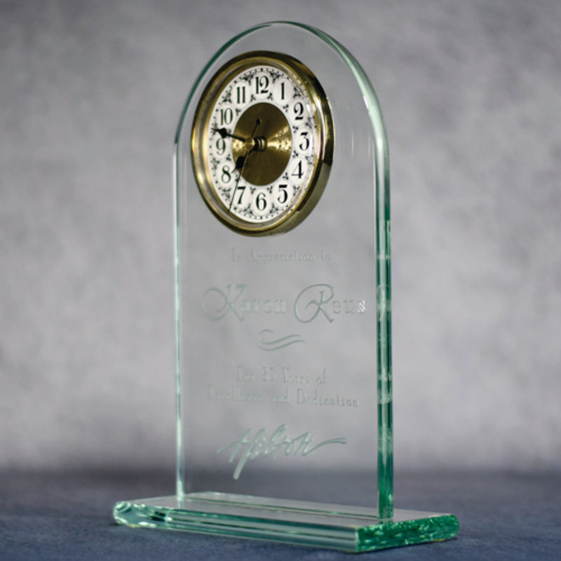Clock Jade Arch 10" High/Base - Monarch Trophy Studio