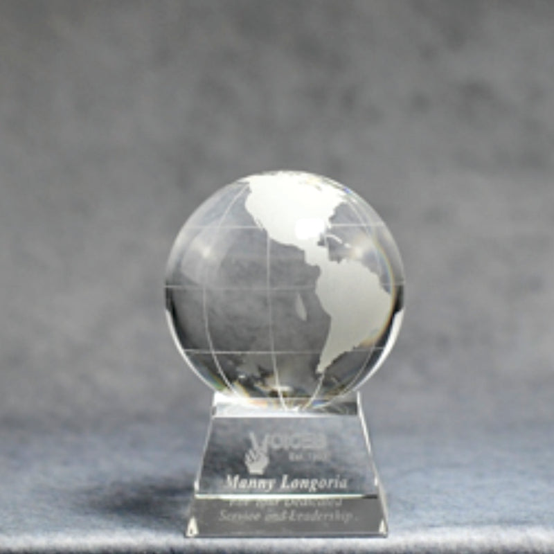 Crystal Globe - Monarch Trophy Studio