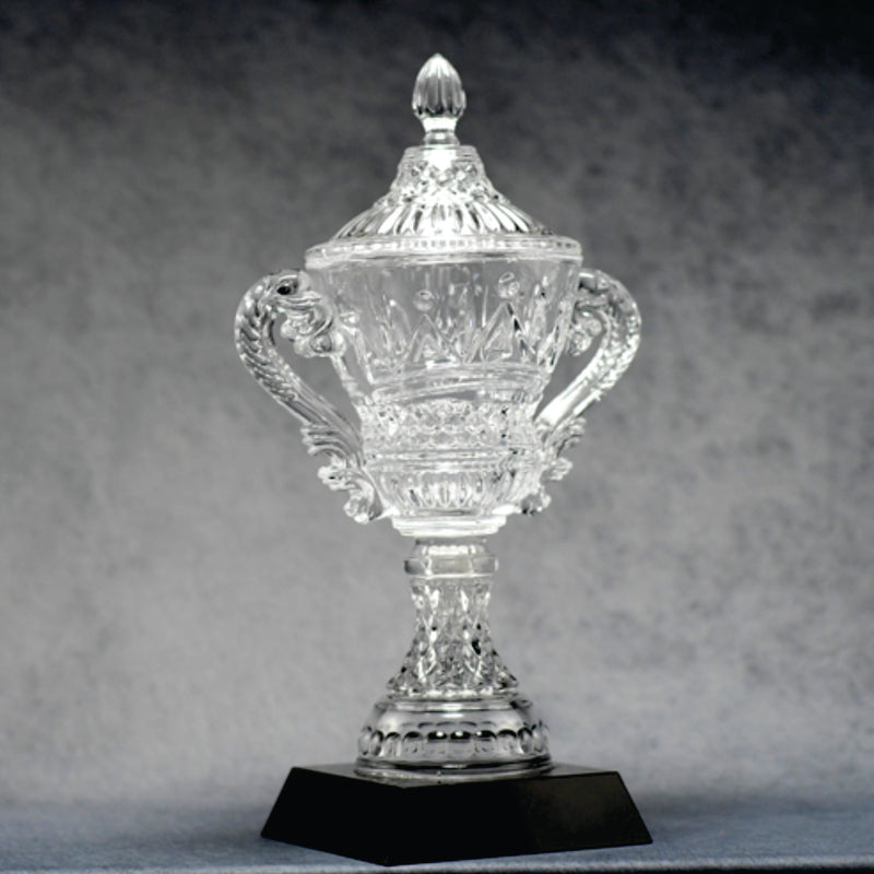 Crystal Vase w/Black Base - Monarch Trophy Studio