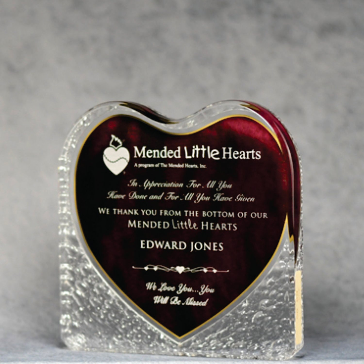 Acrylic Elegant Heart - Monarch Trophy Studio